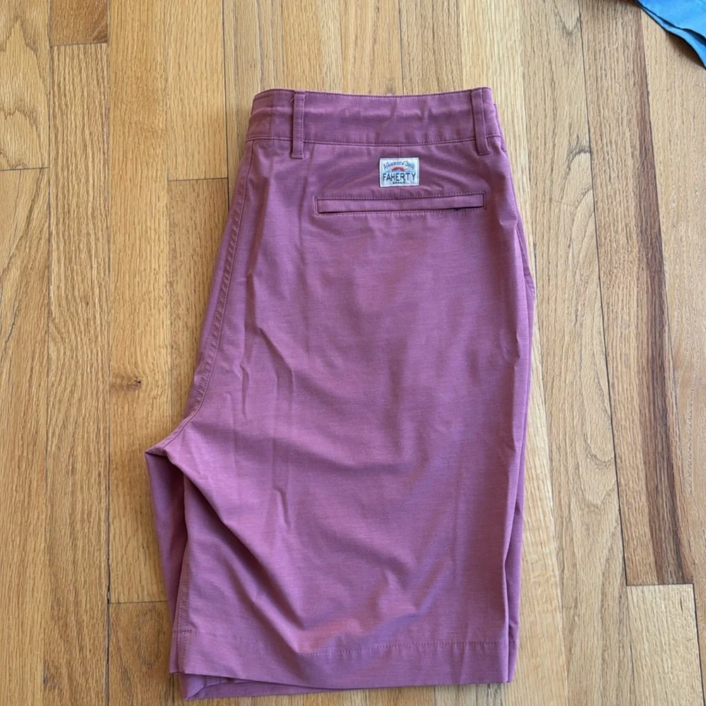 Faherty All Day Shorts. 36” waist 9” inseam Red Belt loops